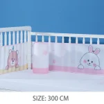 Tour de lit maille respirante 300cm Parechocs bébé lit Décoration chambre animaux Accessoire sécurité 06 ans