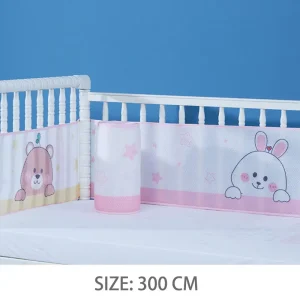 Tour de lit maille respirante 300cm Parechocs bébé lit Décoration chambre animaux Accessoire sécurité 06 ans