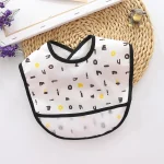 Bavoirs d&rsquo;alimentation bébé motifs lettres imperméables doux sans lavage couverture allaitement tissu rot réglable 13 ans