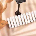 Mini clôture en plastique accessoire de jardin miniature lampadaire en plastique décoration pour diorama modèles réduits bricolage créatif style classique blanc et noir
