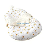 Chaise longue bébé Egg Party coussin de repos antisurprise nid doux respirant 018 mois coton/polyester jaune d&rsquo;oeuf moderne sécuritaire confortable portable lavable