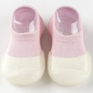 Chaussures bébé premiers pas antidérapantes confortables semelle en silicone style décontracté rose unisexe Chaussures bébé premiers pas antidérapantes confortables semelle en silicone style décontracté rose unisexe