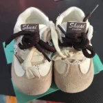 Baskets bébé filles Shuai paopao semelle souple antidérapante chaussures décontractées marcheur enfant style dentelle couleurs beige blanc marron 13 ans