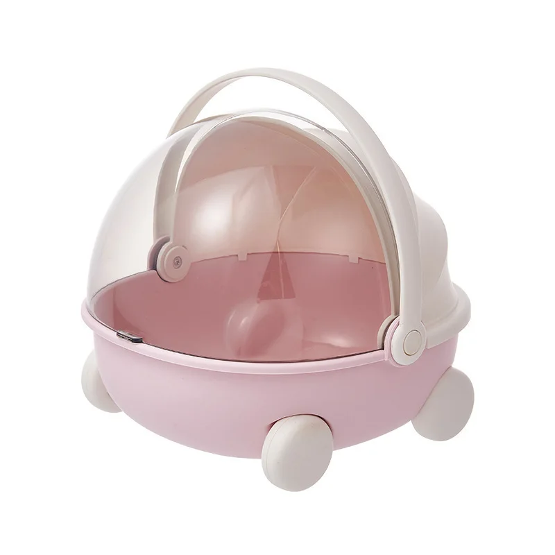 Boîte de rangement portable en plastique antipoussière pour jouets bébé organisation bureau coffre voiture rangement divers