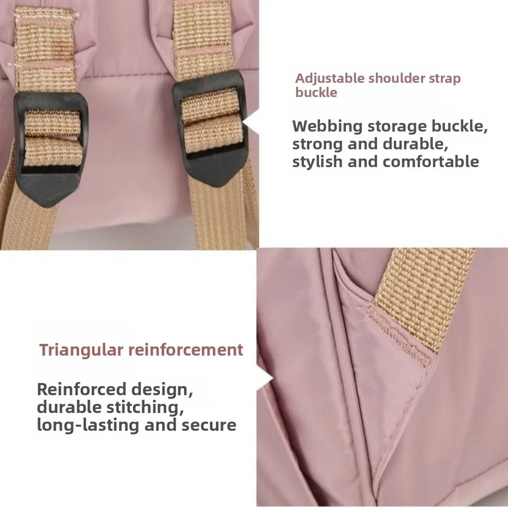 Sac à dos multifonctionnel pour maman portable grande capacité sac de change pour bébé léger et pliable design moderne rose