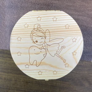 Boîte de Rangement de Dents de Lait en Bois pour Bébé et Enfant Accessoire Magique pour la Fée des Dents Design Enfantine avec Gravure de Fée Boîte de Rangement de Dents de Lait en Bois pour Bébé et Enfant Accessoire Magique pour la Fée des Dents Design Enfantine avec Gravure de Fée