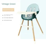 Chaise haute multifonctionnelle pour bébé en cuir synthétique et bois style moderne sécurité portable design épuré confort repas cadeau