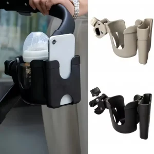 Portegobelets multifonction pour poussette support sécurisé pour biberon et téléphone design ergonomique fixations faciles accessoires bébé pratiques