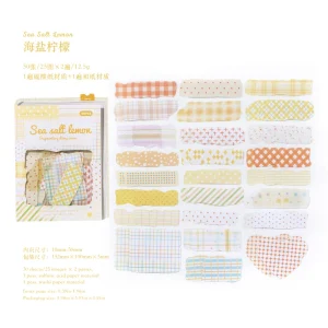 50 feuilles de washi tape zéro déchet autocollants mignons Sea Salt Lemon pour scrapbooking journal décoration cadeau créatif DIY