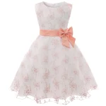 Robe princesse style européen américain fille floral broderie occasion spéciale fête mariage baptême 48 ans élégante confortable qualité supérieure