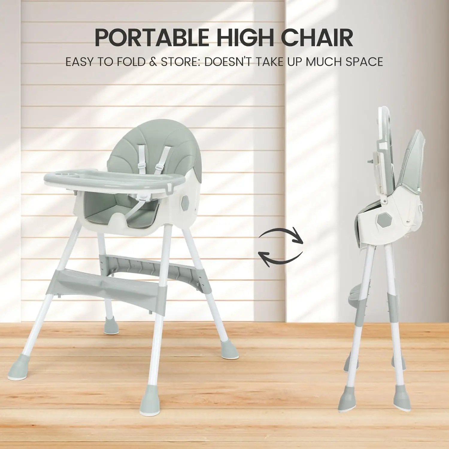 Chaise haute ajustable pour bébé plateau amovible siège rembourré design moderne idéale pour repas et activités enfants