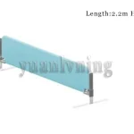 Barrière de lit pour bébé et enfant Sécurité du sommeil Clôture antichute Gardecorps en tissu et métal Hauteur 38cm Longueur 2.2m Design minimaliste_bleu clair