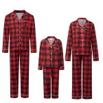Pyjamas de Noël famille 2025 ensemble coordonné mèreenfants chemise manches longues pantalon plaid vêtements doux et confortables pour les fêtes