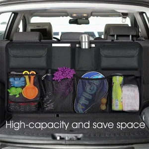 Organisateur coffre voiture grande capacité sac rangement tissu Oxford mesh multifonctionnel sécurisé