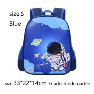 Sac à dos étoile astronaute pour enfant maternelle garçon bleu polyester design spatial bretelles rembourrées 33x22x14 cm Cathleen