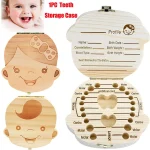 Boîte de rangement en bois pour dents de lait souvenir bébé coffret bois naturel gravé organisation dentaire enfant cadeau naissance personnalisé