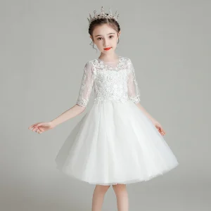 Robe princesse en dentelle floral robe de bal pour fille robe de concours princesse robe personnalisée fille 713 ans polyester style Aline saison été Robe princesse en dentelle floral robe de bal pour fille robe de concours princesse robe personnalisée fille 713 ans polyester style Aline saison été
