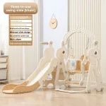 Ensemble Jeu Enfant Multifonctionnel Swing Slide Panier Basketball Sécurité Matériaux Écologiques Design Moderne Équipement Intérieur Extérieur Éveil Bébé Enfant