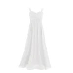 Robe de mariage pour filles en mousseline robe d&rsquo;été longue Aline ajustables blanc 713 ans