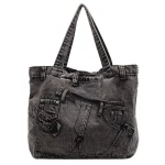 Sac à main denim tote bag femme mode rétro style décontracté grande capacité sac fourretout printemps 2025