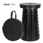 Tabouret pliant chaise portative extérieure banc réglable rétractable Camping, pêche multi-scènes Applicable – black 1pc
