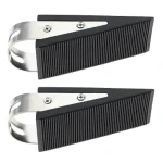 2 pièces tampons de porte bloc d&rsquo;alarme bébé coffre-fort porte de sol butoirs de porte en forme de coin en acier inoxydable en caoutchouc sans poinçon butées de porte de maison