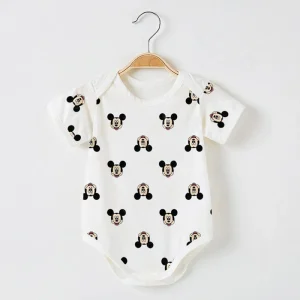 Body bébé Mickey Mouse respirant en coton doux idéal nouveauné habillé confortable et sécuritaire