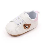 Chaussures de marche bébé garçon fille baskets sport coordonnées semelle souple style moderne rose ours mignon 01 ans facile à enfiler