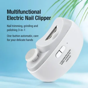 Coupeongles électrique multifonction bébé adulte trims ponçage polissage sans fil design ergonomique verrouillage enfant blanc maniable pratique soin ongles