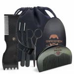 Kit de toilettage barbe Gracemen 6 en 1  Peigne brosse ciseaux sac de voyage soins barbe accessoires homme