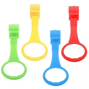 Clips de fixation en plastique multicolores pour sacs et accessoires bébé clips de fermeture robustes 4 pièces design moderne matériaux sûrs organisation pratique