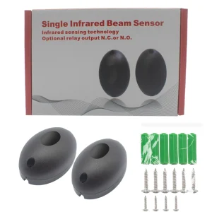 Capteur infrarouge de sécurité pour portail garage détection mouvement capteur à faisceau unique montage facile design discret IP55 kit complet