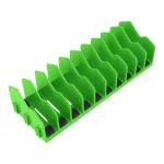 Organisateur de couverts en plastique vert avec base antidérapante compartiments en V rangement optimisé pour cuisine ou outils