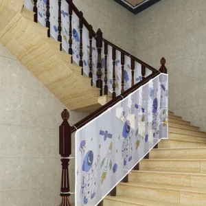 Barrière de sécurité protection escalier pour enfants filet de clôture en maille design cartoon 300x79cm durable facile à installer idéal pour maison avec enfants ou animaux Barrière de sécurité protection escalier pour enfants filet de clôture en maille design cartoon 300x79cm durable facile à installer idéal pour maison avec enfants ou animaux