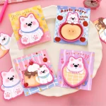 BlocNotes autocollants mignons dessins animés kawaii ours panda Portable pour enfants liste de choses à faire 4 pièces/ensemble 30 feuilles idéal pour écoliers