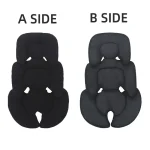 Coussin de soutien ergonomique pour nouveauné 2 côtés respirants en maille 3D Compatible poussette siège auto chaise haute Noir