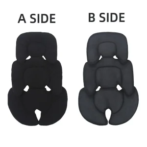 Coussin de soutien ergonomique pour nouveauné 2 côtés respirants en maille 3D Compatible poussette siège auto chaise haute Noir