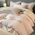 Ensemble de literie ROMANTICHOME en coton et polyester housse de couette et taies d’oreiller rose pâle style moderne doux et confortable literie bébé chambre élégante qualité supérieure