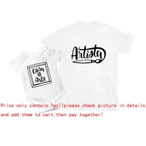 Chemises assorties papa bébé artistique tshirts éclat style casual tenues coordonnées bébé dad look famille