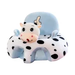 Housse de siège de soutien pour bébé fauteuil d&rsquo;apprentissage de la position assise peluche vache confortable sécuritaire idéal pour la chambre ou l&rsquo;aire de jeu bébé 03 ans