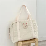 Sac à langer mignon lapin beige poussette maman sortie voyage sac bandoulière maternité durable spacieux