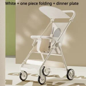 Chaise haute bébé pliable plateau mangeoire amovible paresoleil design moderne matériau sécuritaire facile à transporter