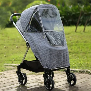 Housse de pluie universelle pour poussette imperméable 2 en 1 capuche intégrée matelassée en coton et EVA protection contre le vent et la pluie pour bébés 036 mois design moderne coloris gris foncé Housse de pluie universelle pour poussette imperméable 2 en 1 capuche intégrée matelassée en coton et EVA protection contre le vent et la pluie pour bébés 036 mois design moderne coloris gris foncé