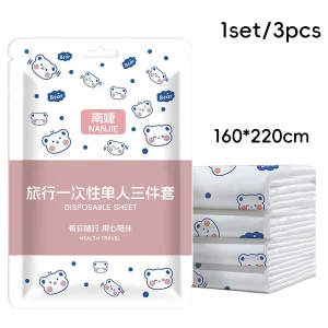 Ensemble de 3 draps jetables voyage bébé draps hygiéniques nontissé housse de couette portable Antitaches imperméable praticité voyage Ensemble de 3 draps jetables voyage bébé draps hygiéniques nontissé housse de couette portable Antitaches imperméable praticité voyage