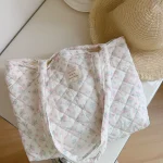 Sac fourretout matelassé à fleurs roses sac à bandoulière léger et spacieux pour maman organizateur mult Usage printemps  5
