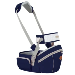 Portebébé ergonomique Gudbaby navy gris nylon polyester design moderne 036 mois portage sécurisé poches rangement portable confortable