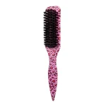 Kit brosse à barbe et tondeuse à cheveux pour hommes, outil de toilettage moustache en poils de sanglier avec peigne coiffant pour les soins et le coiffage quotidiens – Leopard print Pink