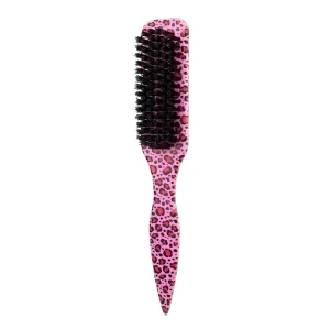 Kit brosse à barbe et tondeuse à cheveux pour hommes, outil de toilettage moustache en poils de sanglier avec peigne coiffant pour les soins et le coiffage quotidiens – Leopard print Pink