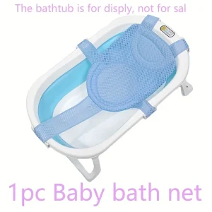 Filet de bain pour bébé tapis de baignoire antidérapant support de bain confortable filet de bain en tissu maillé baignoire en plastique rigide bleu clair design moderne Filet de bain pour bébé tapis de baignoire antidérapant support de bain confortable filet de bain en tissu maillé baignoire en plastique rigide bleu clair design moderne