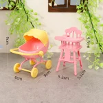 Ensemble jeu rôle poussette jouet miniature chaise haute bébé jouets éveil想像 enfants 36 ans poupée accessoires cadeau